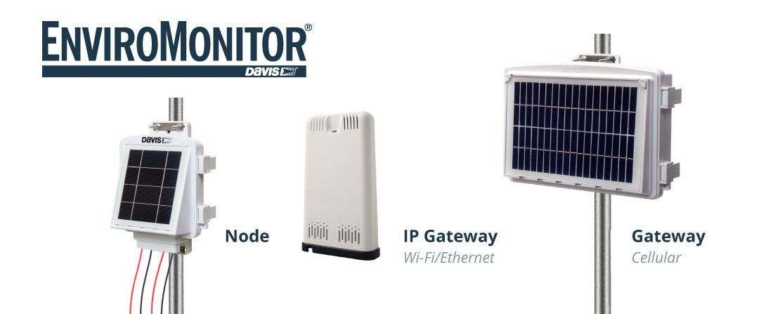 EnviroMonitor sensor node with IP and cellular gateways