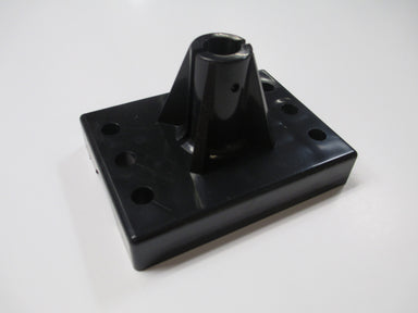 Black anemometer wind measurement tool mounting base with multiple screw holes and a central threaded hole.