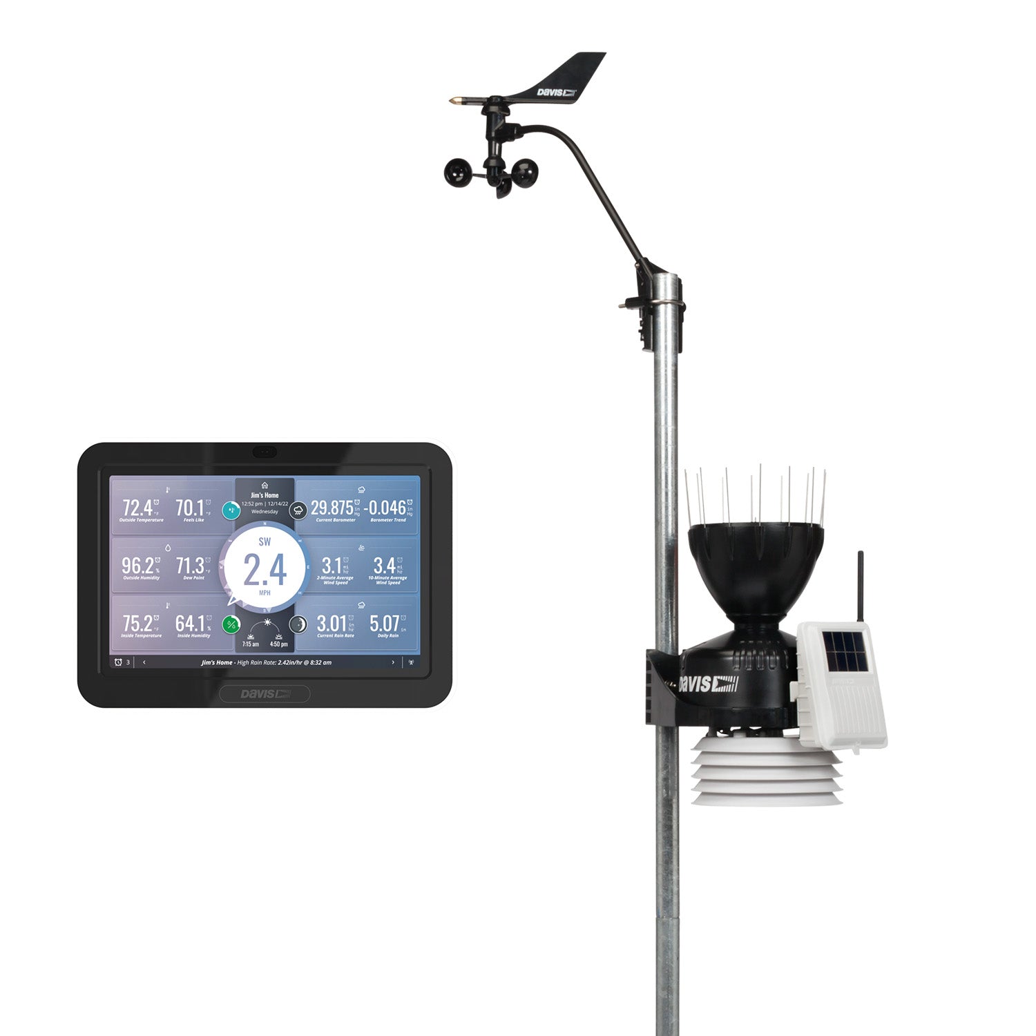 Wireless Vantage Pro2 Weather Station with Standard Radiation Shield and  WeatherLink Console - SKU 6252, 6252M