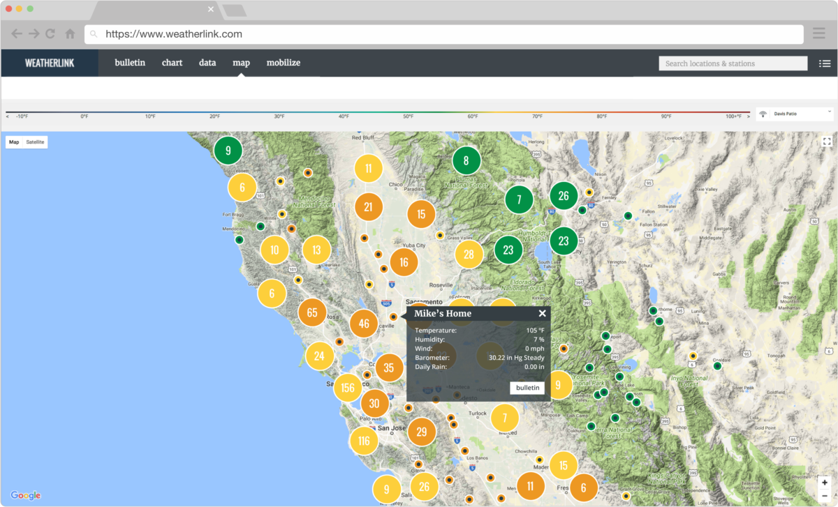 WeatherLink map